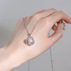 High Grade Women's Simple All Match Titanium Steel Clavicle Chain With Camellia Flower Pendant Pearl Necklace Diamond Designed