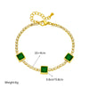 High Grade Women's Titanium Steel Bracelet With Green Diamond And Geometric Design Electroplated