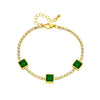 High Grade Women's Titanium Steel Bracelet With Green Diamond And Geometric Design Electroplated