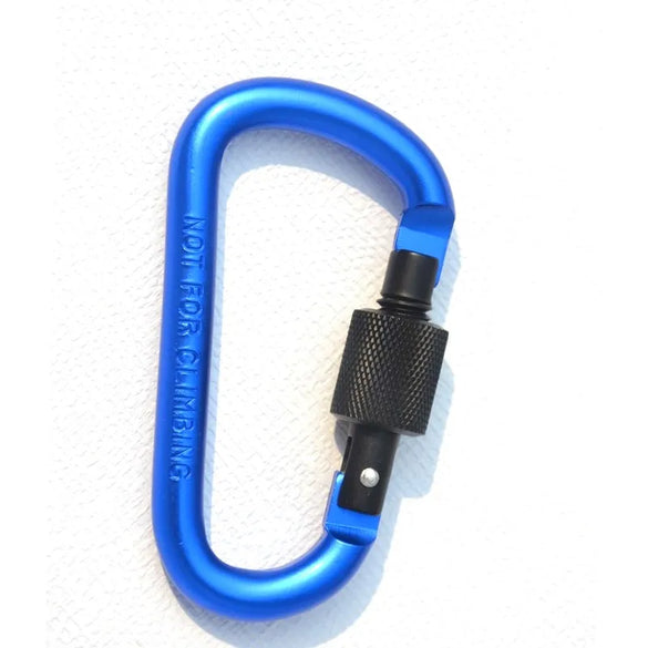 High Quality Bold 8cm D-Shaped Aluminum Alloy With Lock Carabiner Backpack Buckle