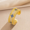 High Quality Light Luxury Copper Real Gold Electroplated Micro Earrings Necklace Ring Combination For Women