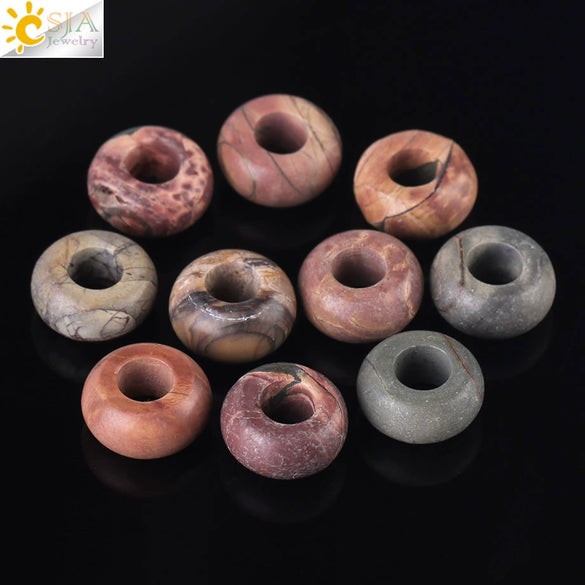High Quality Natural Stone Large Hole Round Loose Beads Cut Stone Beads For Jewelry Making Necklaces And Bracelets Wholesale