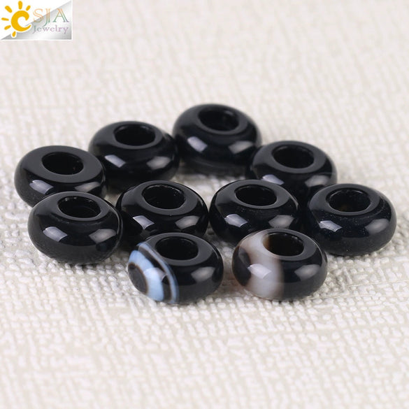 High Quality Natural Stone Large Hole Round Loose Beads Cut Stone Beads For Jewelry Making Necklaces And Bracelets Wholesale