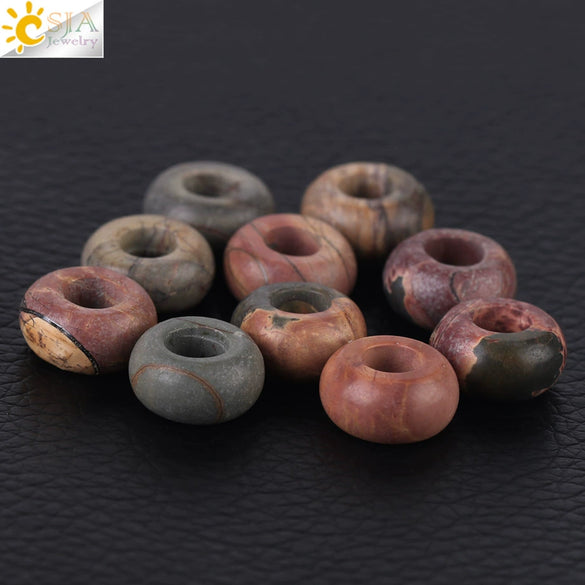 High Quality Natural Stone Large Hole Round Loose Beads Cut Stone Beads For Jewelry Making Necklaces And Bracelets Wholesale