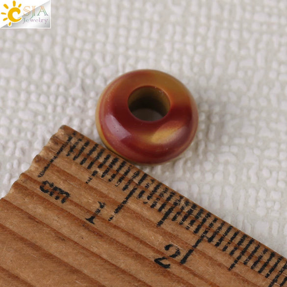High Quality Natural Stone Large Hole Round Loose Beads Cut Stone Beads For Jewelry Making Necklaces And Bracelets Wholesale