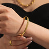 High Quality Plain Ring Bracelet Electroplated 18K Gold Stainless Steel Fashion Geometric Luxury Accessories