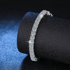 High Quality S925 Silver Platinum Plated Moissanite Light Luxury Geometric Tennis Bracelet With High Carbon Stone