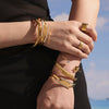 High Quality Super Flash Zircon Open Bracelet Stainless Steel 18K Gold Plated Jewelry