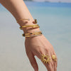 High Quality Super Flash Zircon Open Bracelet Stainless Steel 18K Gold Plated Jewelry