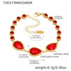 High Quality Transparent Drop Shaped Czech Glass Stone Bracelet In Stainless Steel With Geometric Pattern And Electroplating For Women