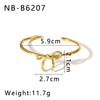 Highclass Temperament Personality Bow Irregular Opening Bracelet Ring For Female Made Of Stainless Steel And 18K With 18K Vacuum Plating In Furnace