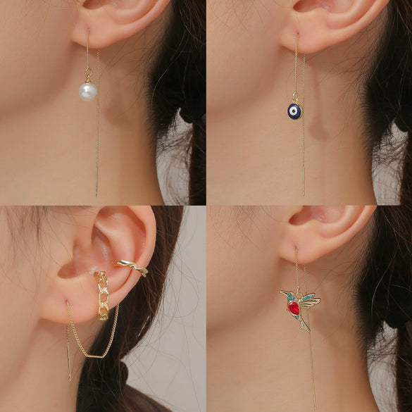 Highend Alloy Geometric Earrings For Women With Long Tassel And Butterfly Love Bird Design