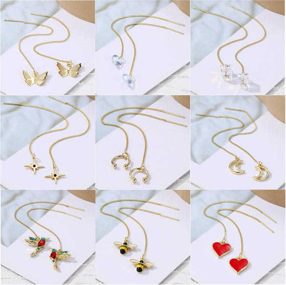 Highend Alloy Geometric Earrings For Women With Long Tassel And Butterfly Love Bird Design