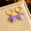 Highend Ancient Style Stainless Steel Geometric Ring Safety Buckle Hoop Earrings For Women With Electroplating