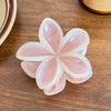Highend Cream Jelly Contrasting Color Flower Plumeria Handmade Plastic Resin Hair Clip Shark Clip Halftied Hair Accessories For Women