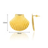 Highend Fashionable Exaggerated Holiday Style Stainless Steel Gold Platinum Shell Earrings With Ocean Life Pattern Electroplated