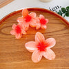 Highend Flower Claw Clip Set With Baking Paint Plumeria Pattern Women's Hair Accessory