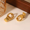 Highend Geometric Hollow Stainless Steel Earrings With Electroplating Ins Influencer Style