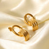 Highend Geometric Hollow Stainless Steel Earrings With Electroplating Ins Influencer Style