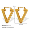 Highend Geometric 316L Stainless Steel Stud Earrings For Women With Electroplating And Inverted Triangle Design