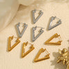Highend Geometric 316L Stainless Steel Stud Earrings For Women With Electroplating And Inverted Triangle Design