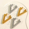 Highend Geometric 316L Stainless Steel Stud Earrings For Women With Electroplating And Inverted Triangle Design