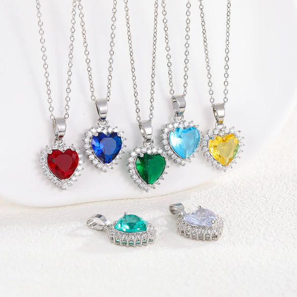 Highend Heartshaped Copper Necklace Pendant Clavicle Chain