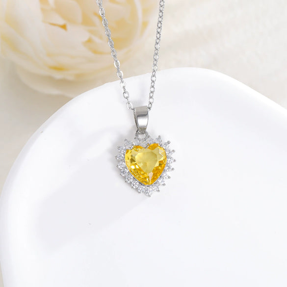 Highend Heartshaped Copper Necklace Pendant Clavicle Chain