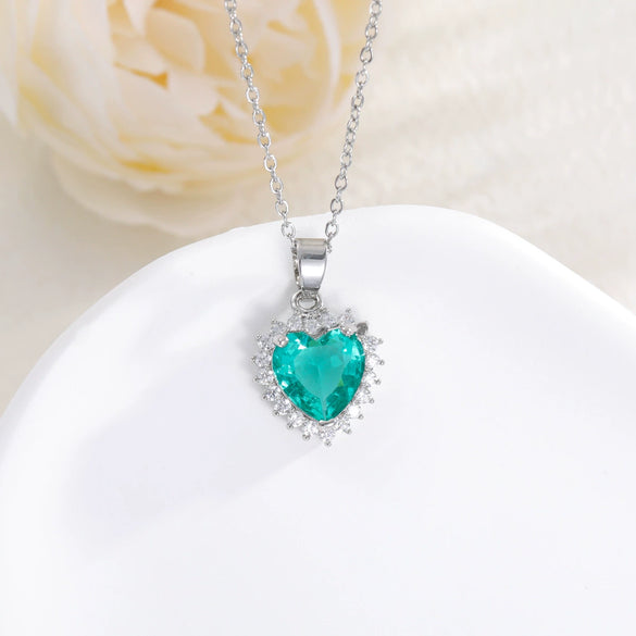 Highend Heartshaped Copper Necklace Pendant Clavicle Chain