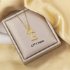 Highend Jewelry Letter Stacking Necklace Titanium Steel Mixed Gemstone Setting Electroplating Fashionable