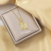 Highend Jewelry Letter Stacking Necklace Titanium Steel Mixed Gemstone Setting Electroplating Fashionable