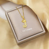 Highend Jewelry Letter Stacking Necklace Titanium Steel Mixed Gemstone Setting Electroplating Fashionable