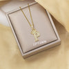 Highend Jewelry Letter Stacking Necklace Titanium Steel Mixed Gemstone Setting Electroplating Fashionable