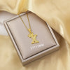 Highend Jewelry Letter Stacking Necklace Titanium Steel Mixed Gemstone Setting Electroplating Fashionable