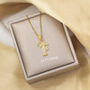 Highend Jewelry Letter Stacking Necklace Titanium Steel Mixed Gemstone Setting Electroplating Fashionable