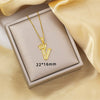 Highend Jewelry Letter Stacking Necklace Titanium Steel Mixed Gemstone Setting Electroplating Fashionable