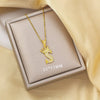 Highend Jewelry Letter Stacking Necklace Titanium Steel Mixed Gemstone Setting Electroplating Fashionable