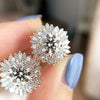 Highend Luxury Copper Snowflake And Flower Earrings With Full Diamond Zircon