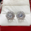 Highend Luxury Copper Snowflake And Flower Earrings With Full Diamond Zircon