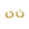 Highend Nonfading Titanium Steel Fanshaped Sunflower Earrings Electroplated Simple Style For Women