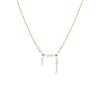 Highend Stainless Steel 18K Gold Plated Zircon Inlaid Geometric Tassel Necklace For Women