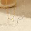 Highend Stainless Steel 18K Gold Plated Zircon Inlaid Geometric Tassel Necklace For Women