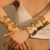 Highend Stainless Steel Women's Bracelet With Flower Leaf Design And Electroplating Treatment