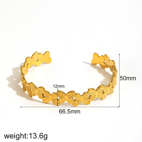 Highend Stainless Steel Women's Bracelet With Flower Leaf Design And Electroplating Treatment