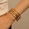 Highend Stainless Steel Women's Bracelet With Flower Leaf Design And Electroplating Treatment