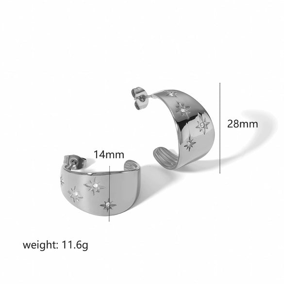 Highgrade Butterfly Pearl Earrings Titanium Steel With The Crown Pattern Electroplated