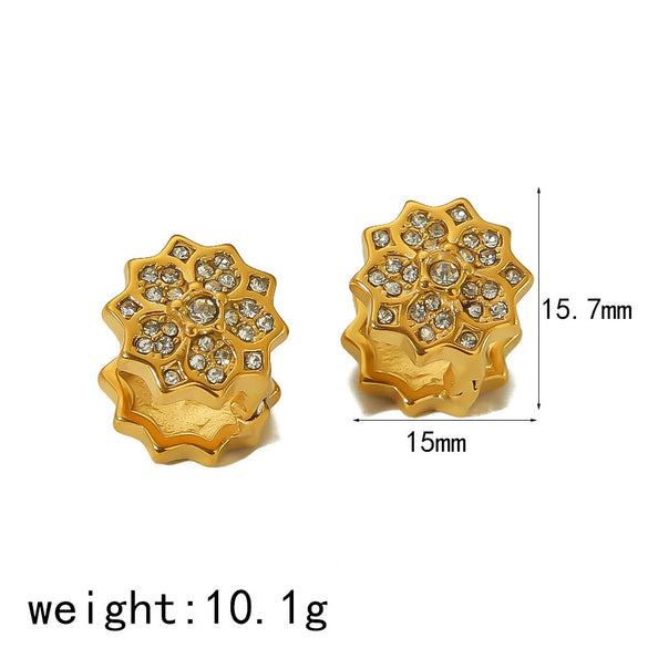 Highgrade Butterfly Pearl Earrings Titanium Steel With The Crown Pattern Electroplated