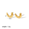 Highgrade Butterfly Pearl Earrings Titanium Steel With The Crown Pattern Electroplated