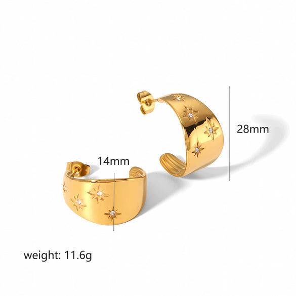 Highgrade Butterfly Pearl Earrings Titanium Steel With The Crown Pattern Electroplated