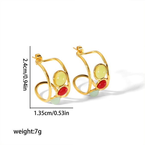 Highgrade Butterfly Pearl Earrings Titanium Steel With The Crown Pattern Electroplated